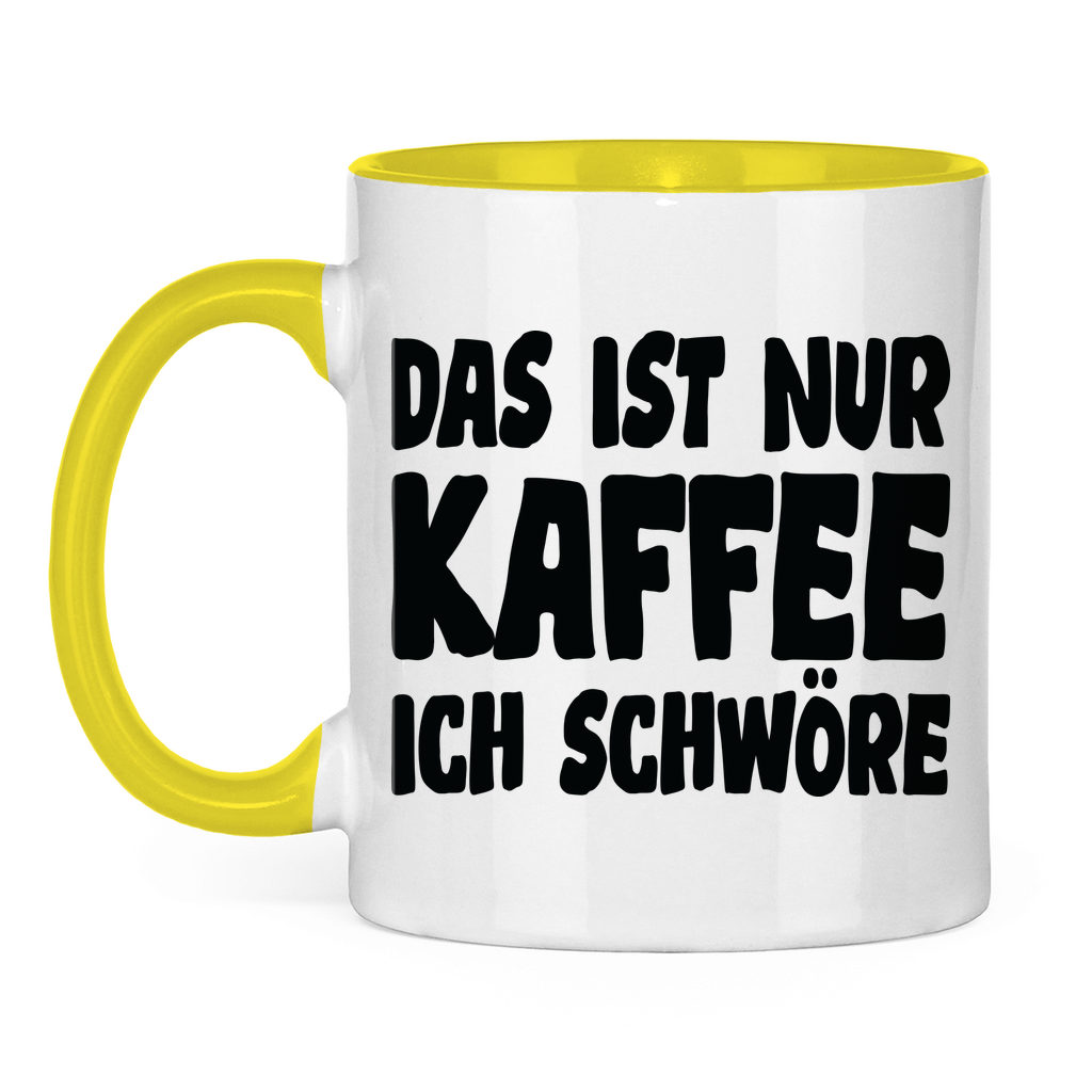Das ist nur Kaffee ich schwöre - Tasse zweifarbig Yellow