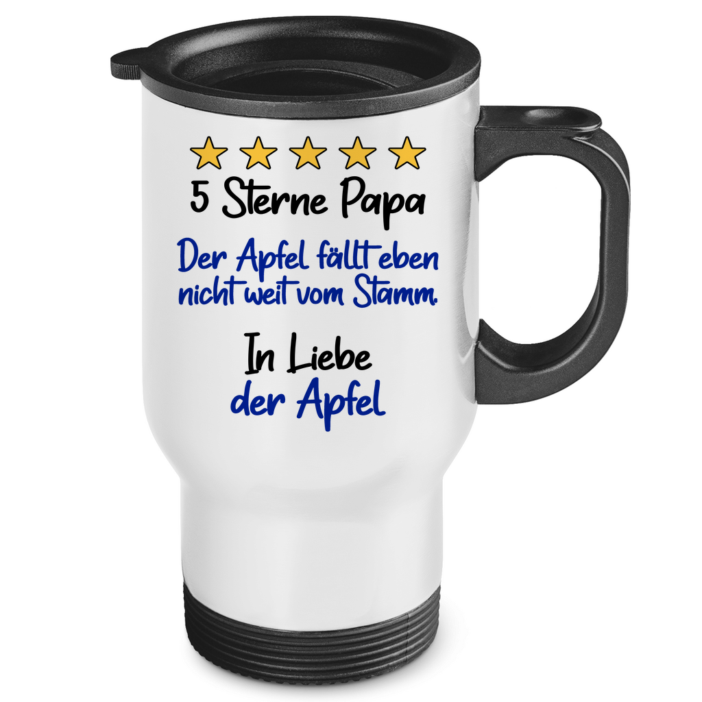 5 Sterne Papa in liebe der Apfel - Edelstahl-Thermobecher White One size