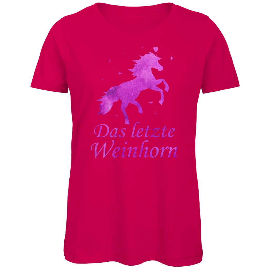 Das letzte Weinhorn - Prinzessin Aquarell - Damen Premium Bio T-Shirt Fuchsia
