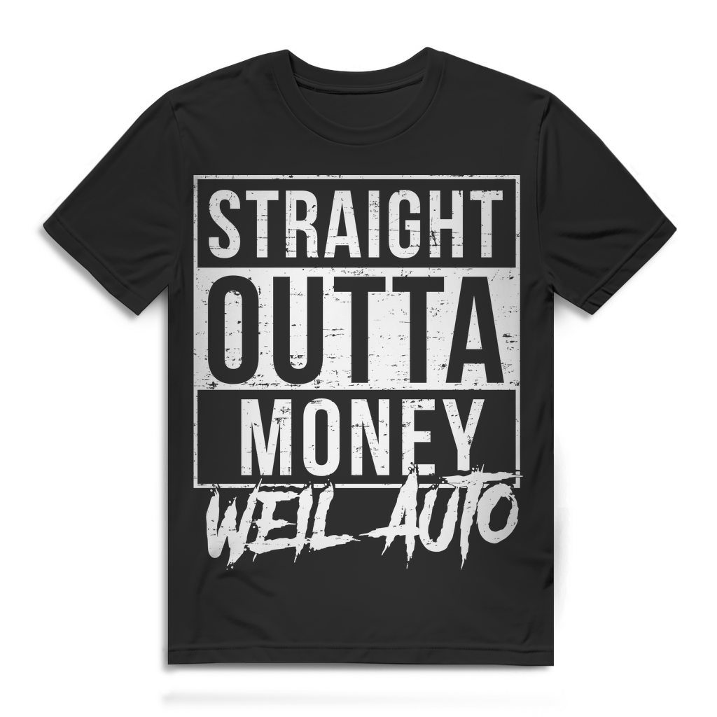 Auto Tuning T-Shirt Männer – Straight Outta Money weil Auto – Schrauber Oberteil Black