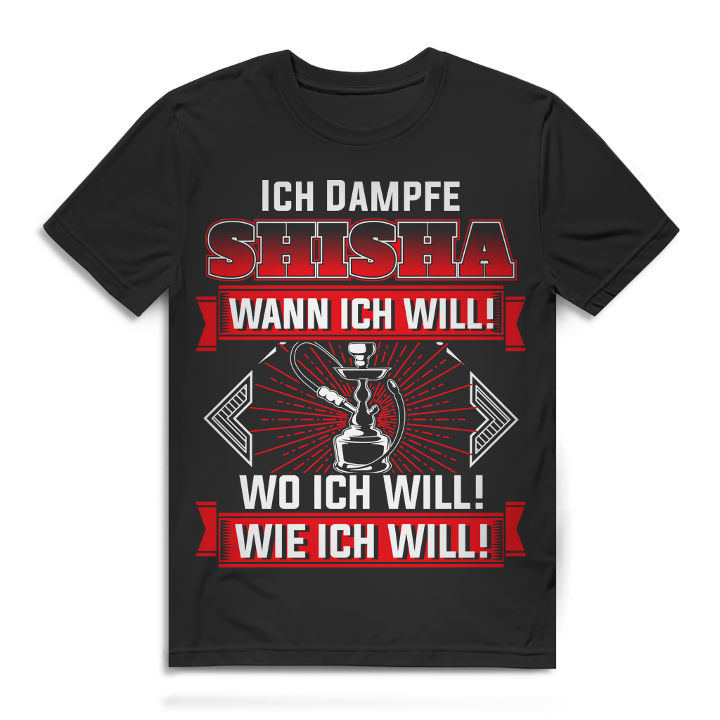Shisha Spruchshirt Herren – Lustiges T-Shirt für Wasserpfeifen-Fans und Dampfer Black
