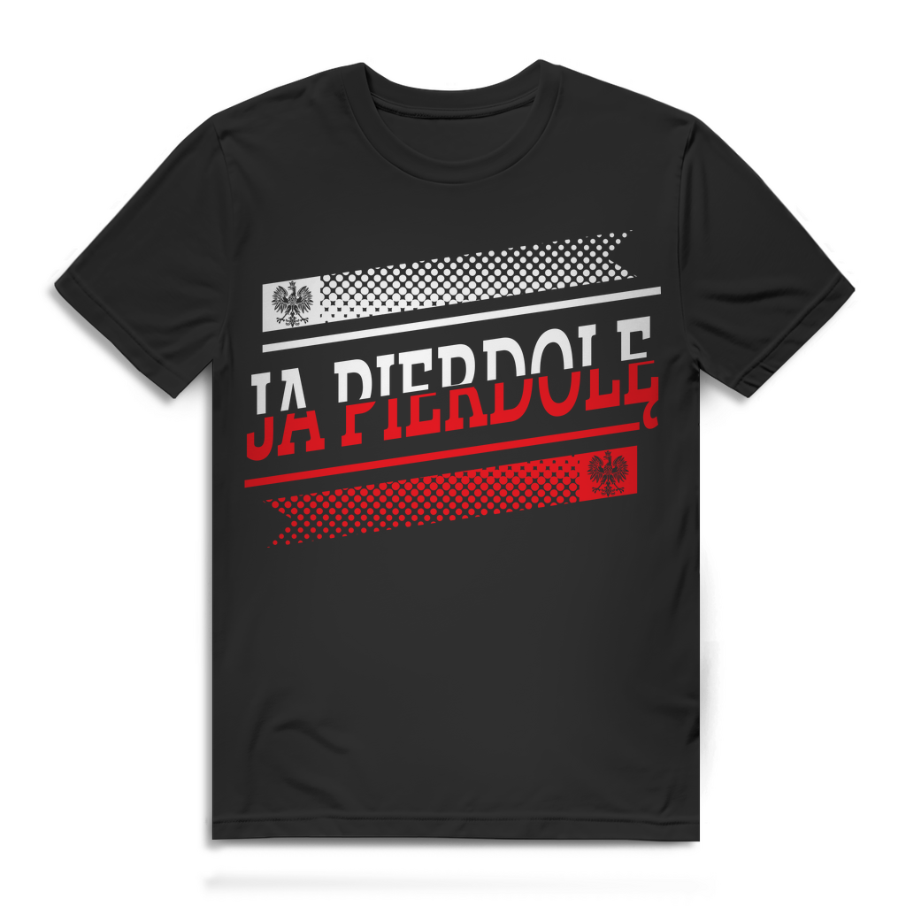 Ja pierdolę Shirt – Herren Polska T-Shirt mit Spruch und Adler für Polen-Fans Black