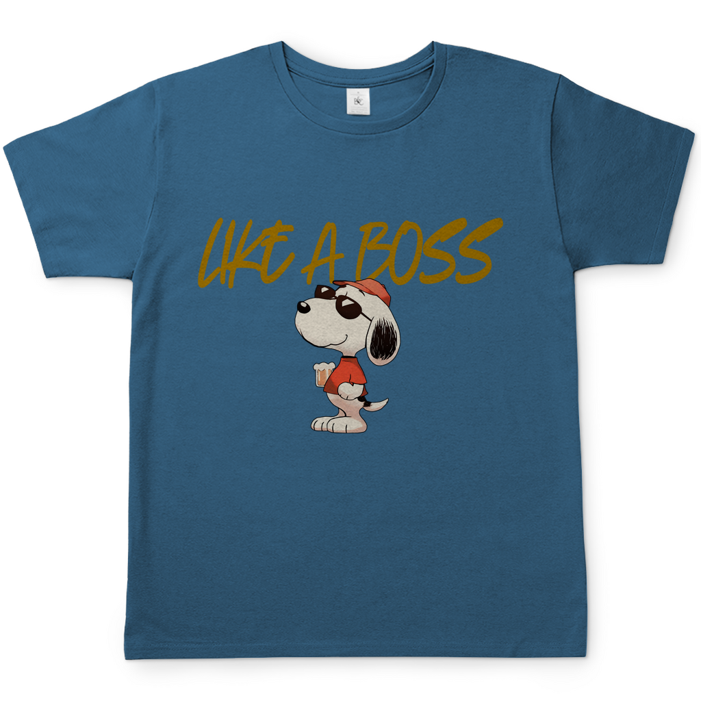 Peanuts Snoopy mit Bier Like a Boss - Herren Shirt