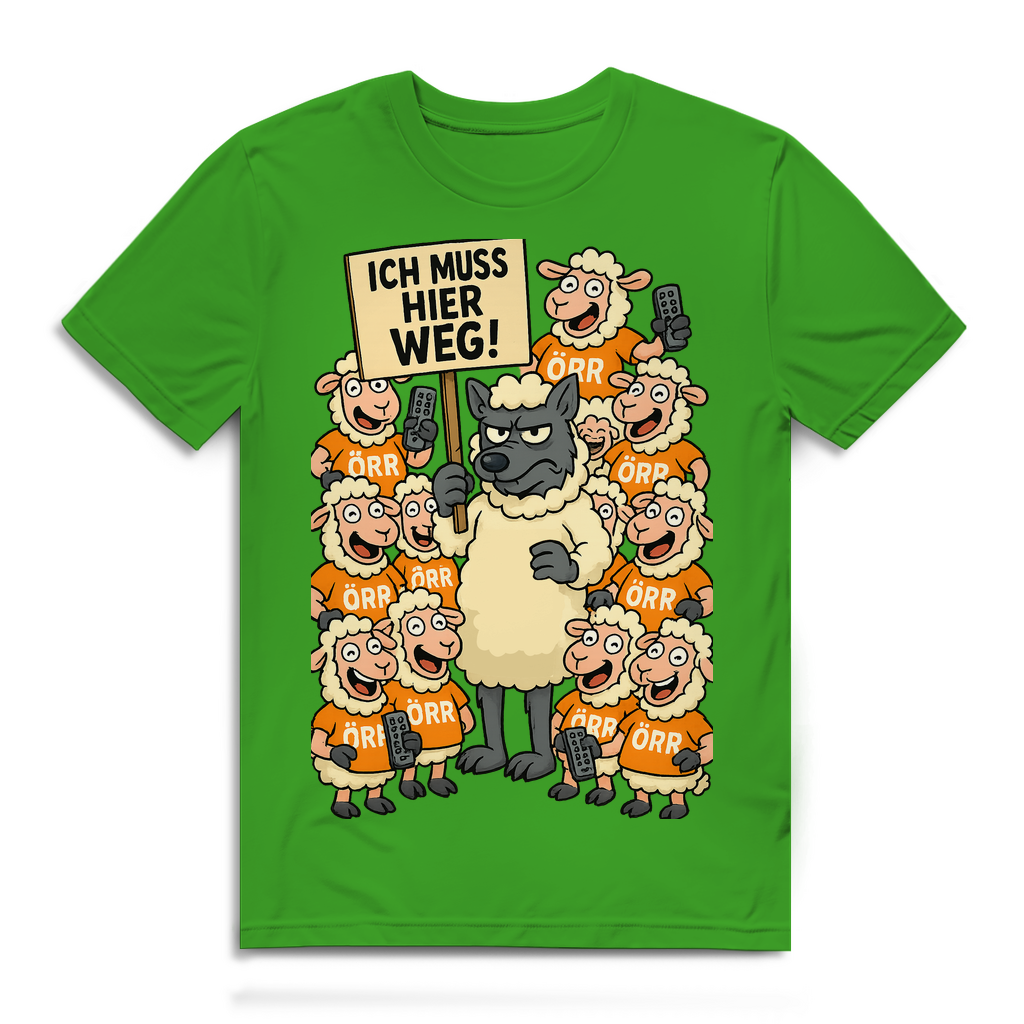 Wolf unter Schlafschafen ich muss hier weg - Herren Premium Bio T-Shirt Real Green