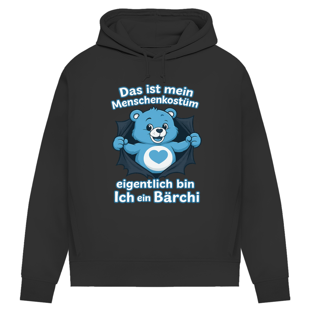 Damen Premium Bio Hoodie Menschenkostüm eigentlich bin ich ein Bärchi Black Pure