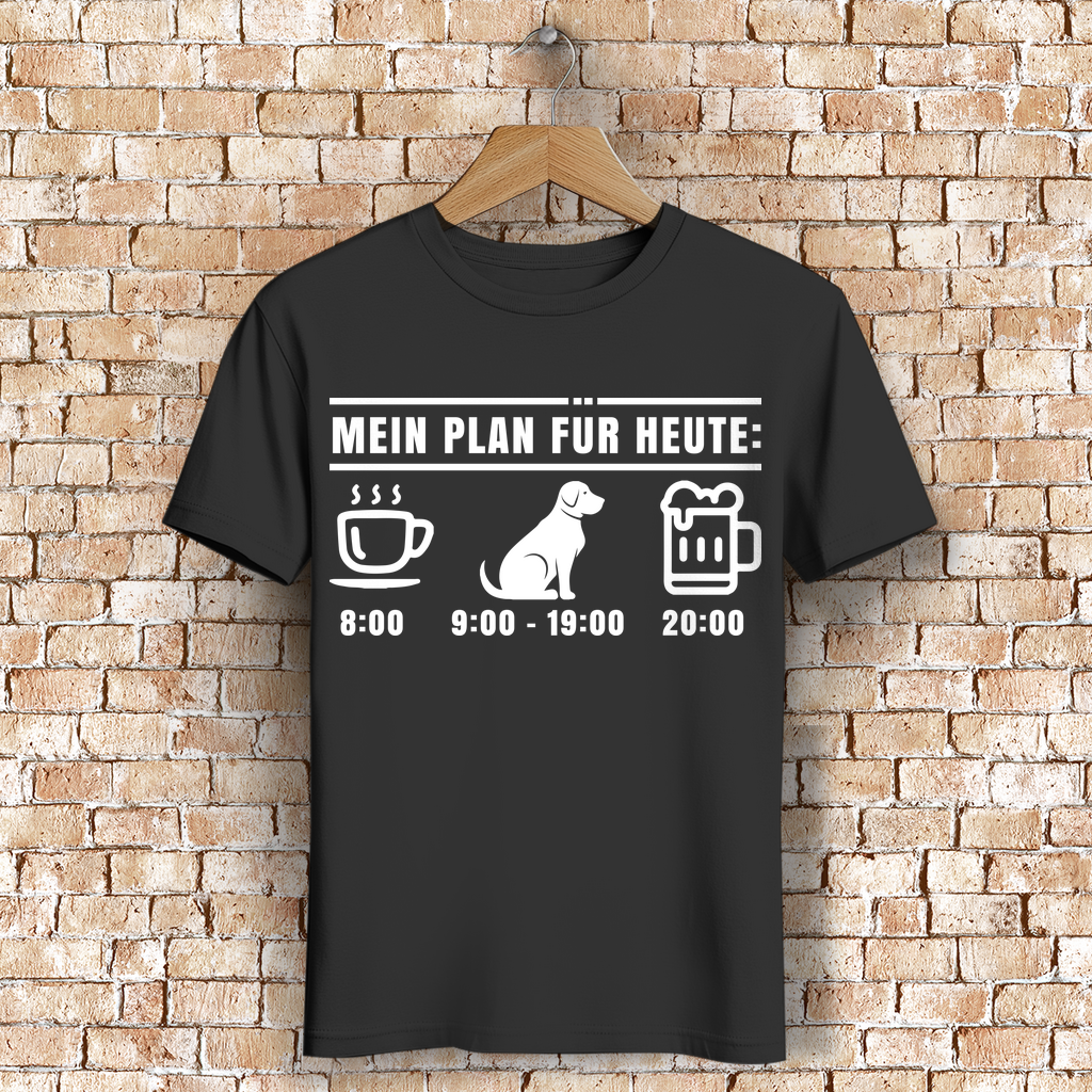 Lustiges Männer T-Shirt – Kaffee, Hund, Bier – Geschenk für Hundefreunde