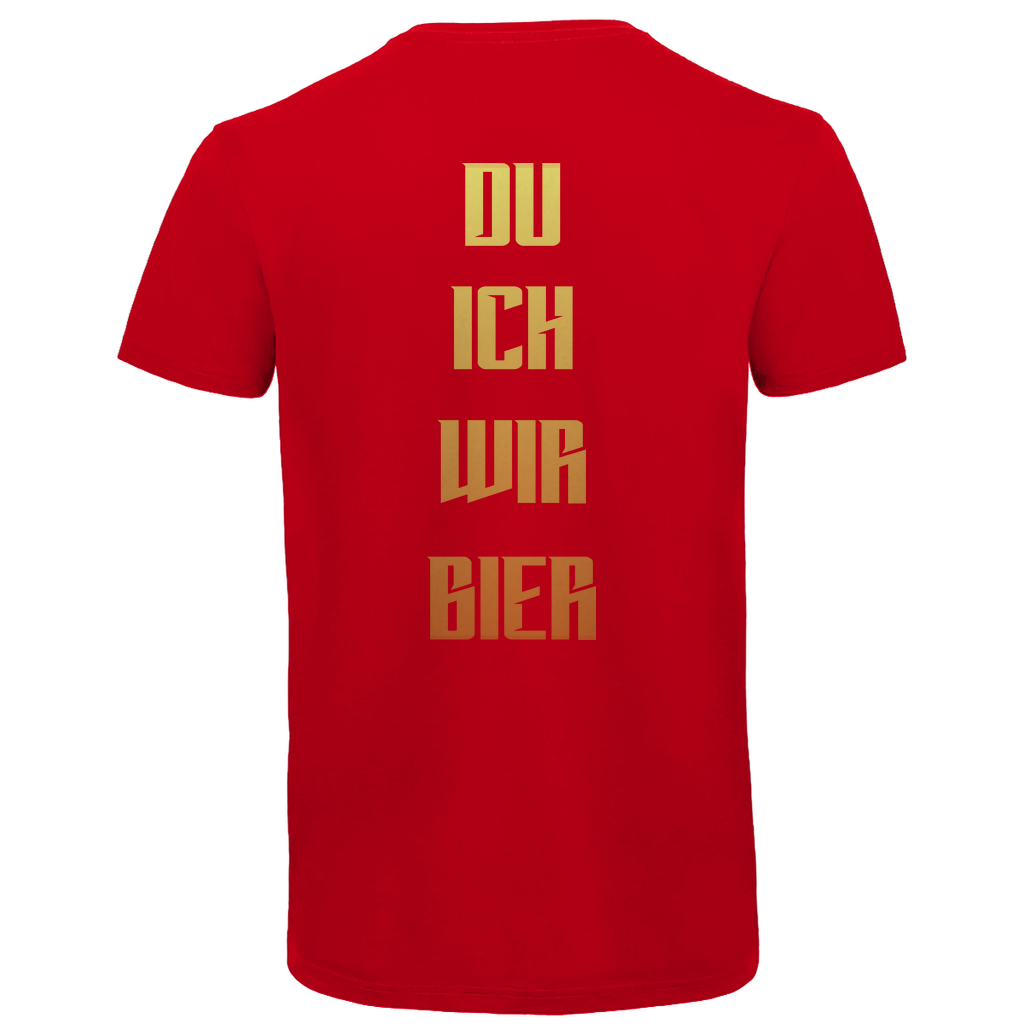 Strammsein Du Ich Wir Bier - Herren Premium Bio V-Neck T-Shirt