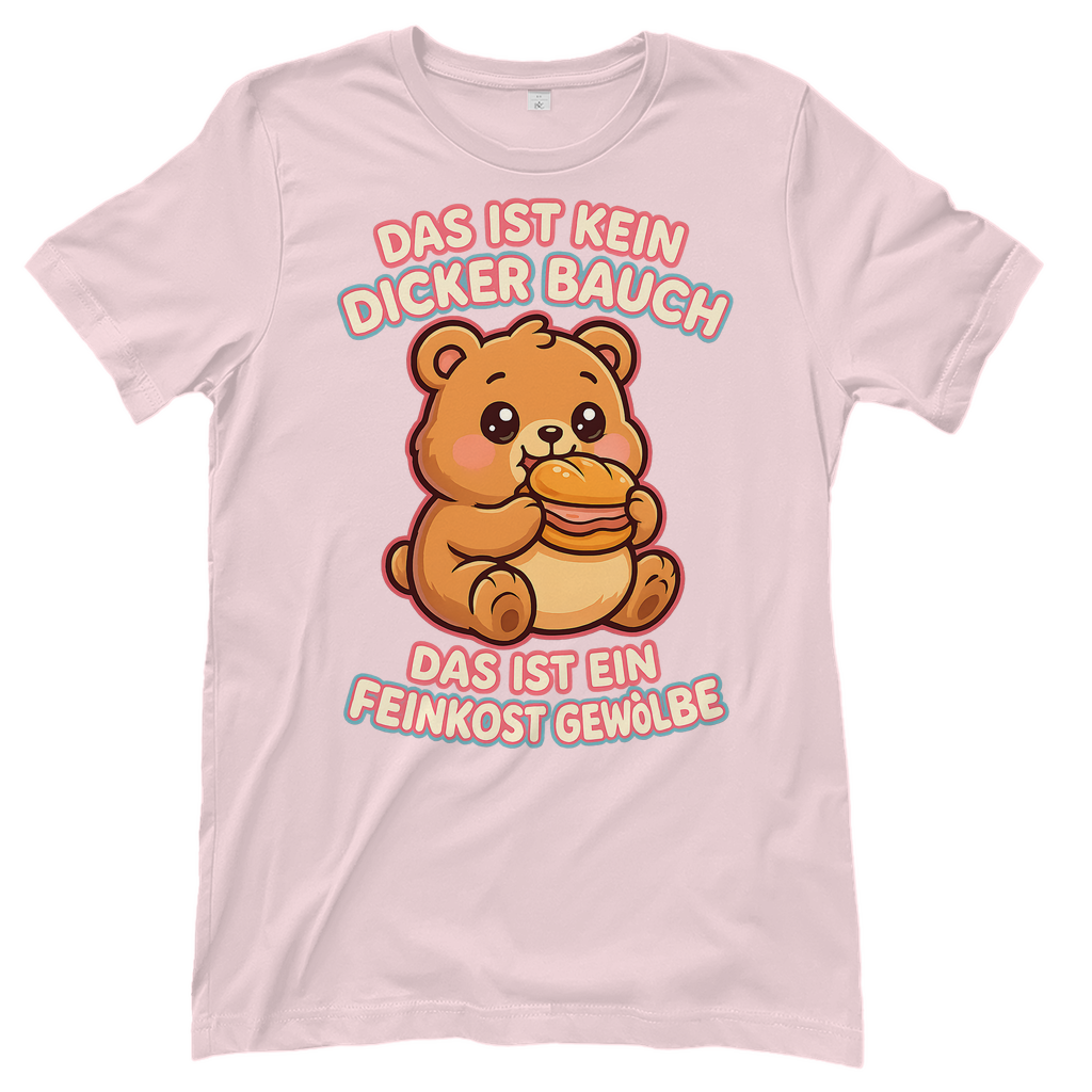 Damen T-Shirt Das Ist Kein Dicker Bauch Das Ist Ein Feinkost Gewölbe Teddybär Orchid Pink