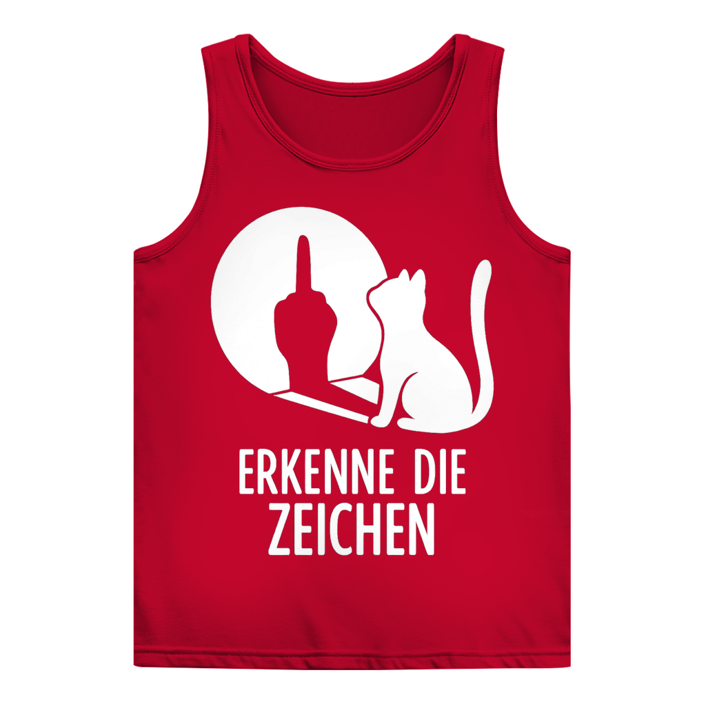 Damen Basic Tank Top Erkenne Die Zeichen Katze Mittelfinger