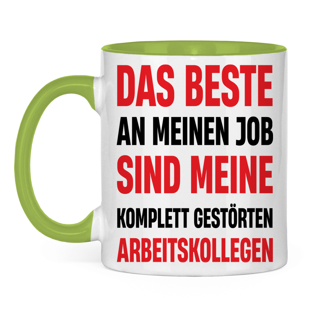 Das beste an meinem Job sind meine Arbeitskollegen - Tasse zweifarbig Light Green