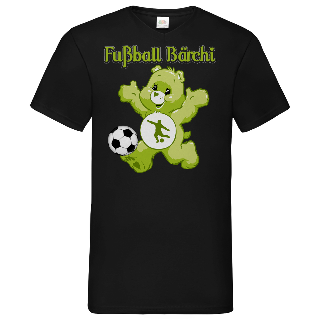 Fußball Bärchi - Glücksbärchi - Herren V-Neck Shirt Black