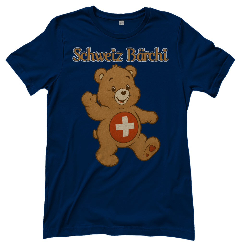Schweiz Bärchi - Glücksbärchi - Damen T-Shirt Navy