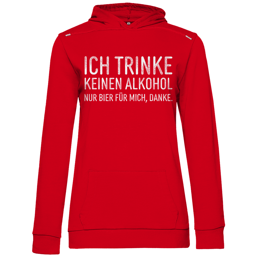 Ich trinke keinen Alkohol nur Bier für mich danke - Damen Hoodie Red