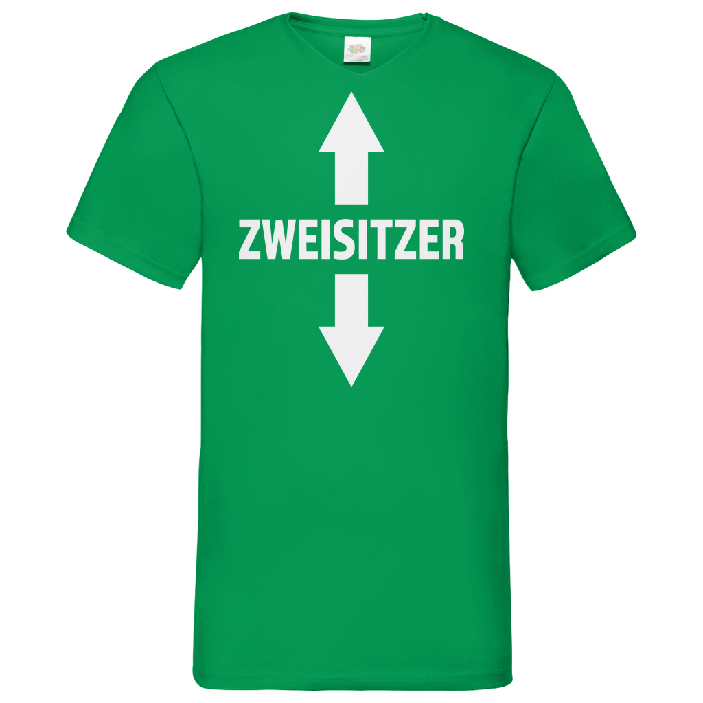 Zweisitzer - Herren V-Neck Shirt Kelly Green