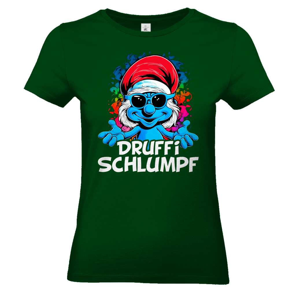 Druffi Schlumpf Grafik - Damenshirt Bottle Green