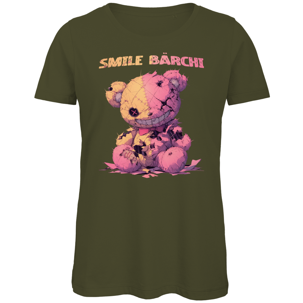 Smile Bärchi - Damen Premium Bio T-Shirt Khaki