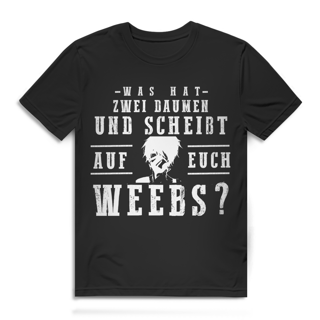 Anime T-Shirt Männer – Scheiß auf Weebs – Sarkastisches Manga Nerd Design Black