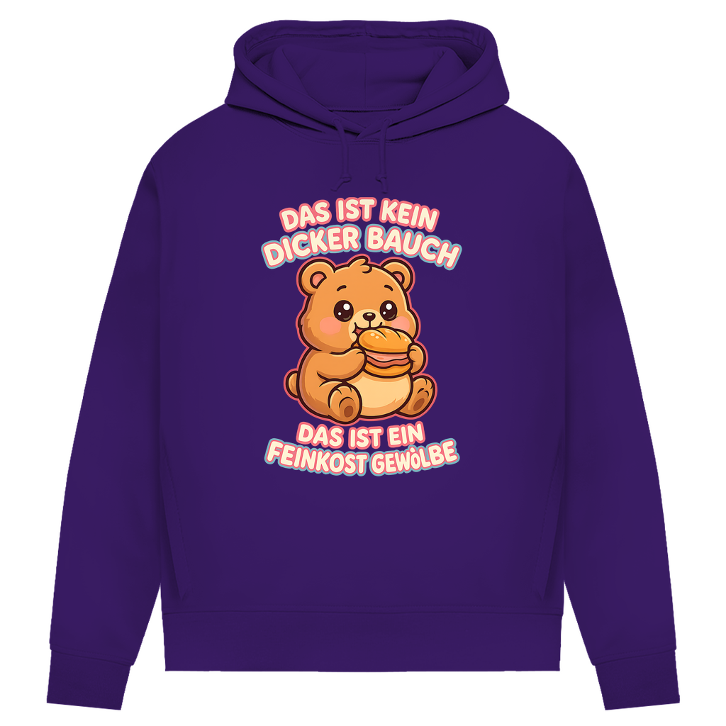 Damen Premium Bio Hoodie Das Ist Kein Dicker Bauch Das Ist Ein Feinkost Gewölbe Teddybär Radiant Purple
