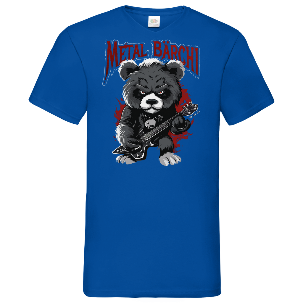 Metal Bärchi - Glücksbärchi - Herren V-Neck Shirt Royal Blue