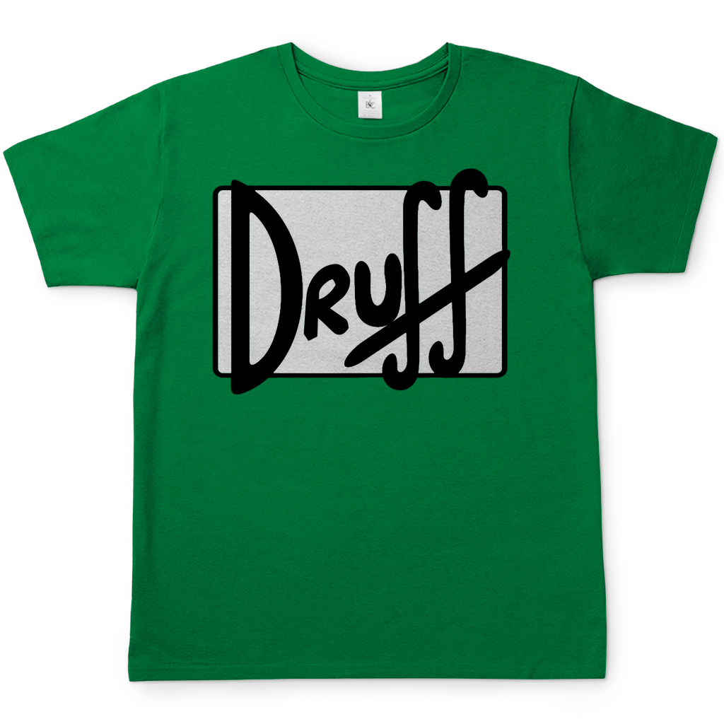 Herren T-Shirt druff – Bold Retro Logo Design im Cartoon-Style Kelly Green