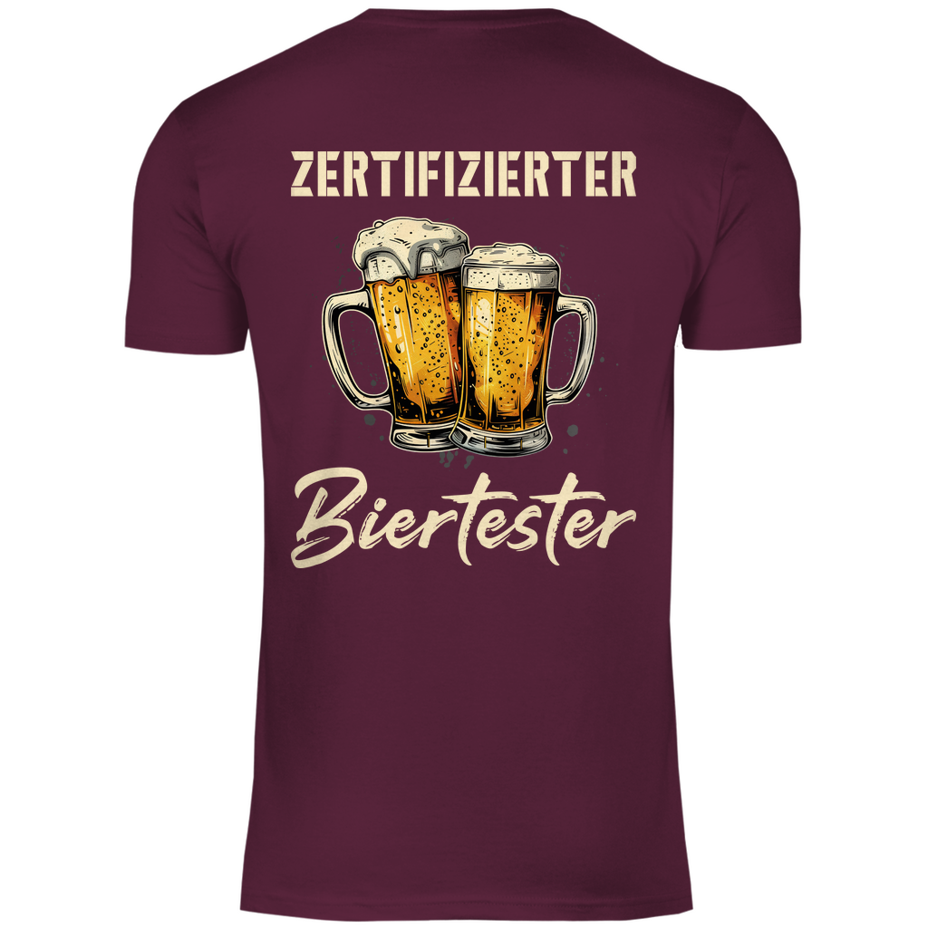 Zertifizierter Biertester - Herren Shirt Burgundy