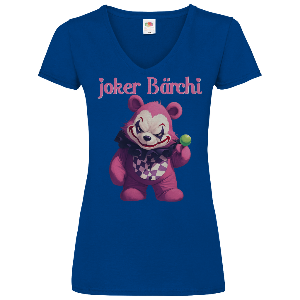 Joker Bärchi - Glücksbärchi - V-Neck Damenshirt Royal Blue