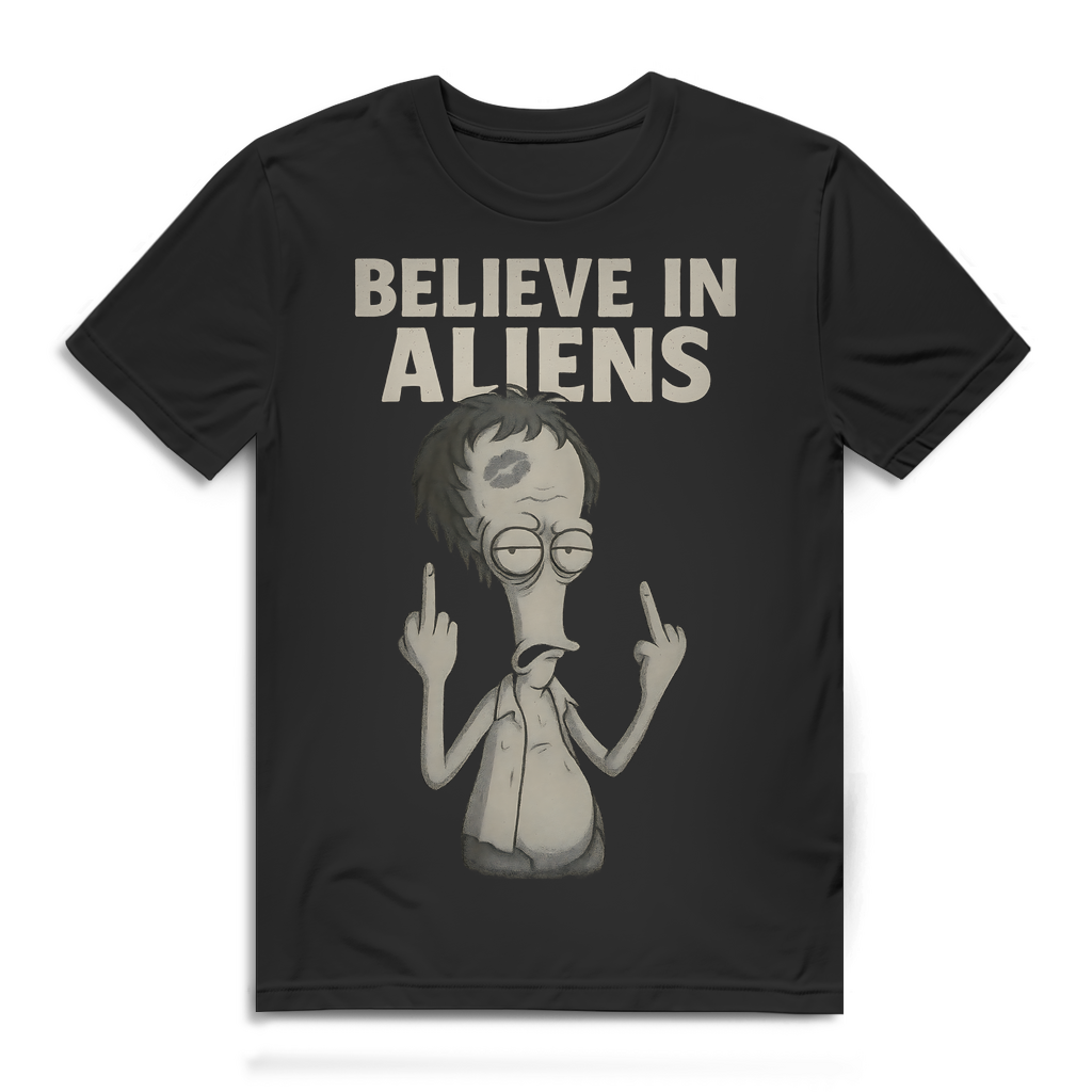 Roger Smith American Dad Believe in Aliens - Herren Premium Bio T-Shirt Black