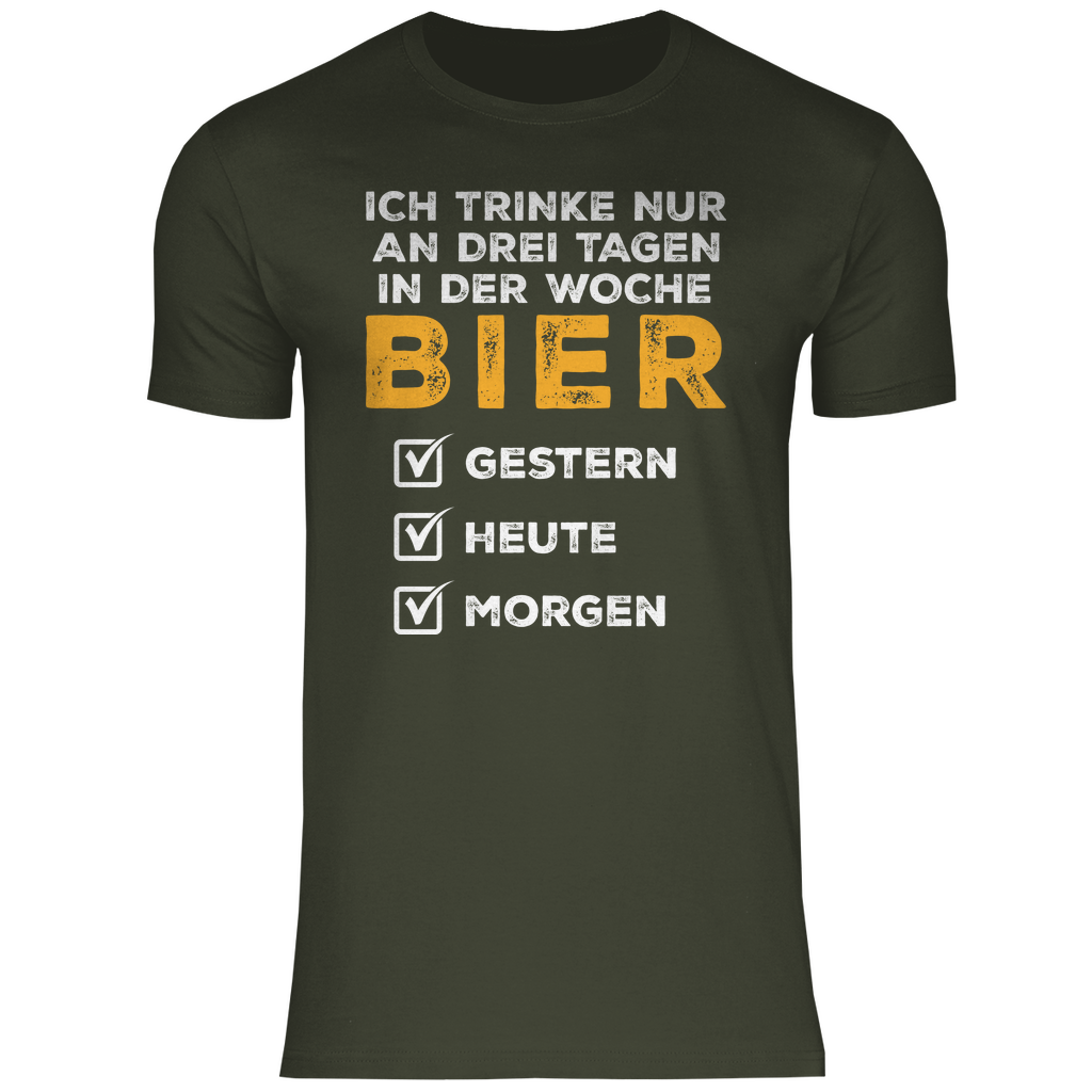 Ich trinke nur an drei Tagen in der Woche Bier - Herren Shirt Urban Khaki