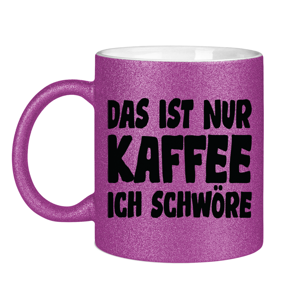 Das ist nur Kaffee ich schwöre - Glitzertasse Purple Glitter