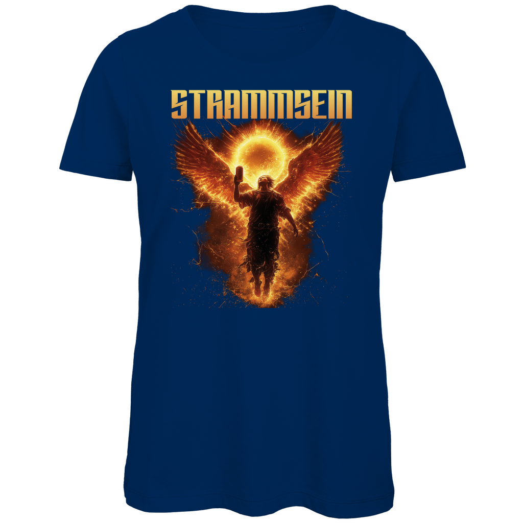 Strammsein Du Ich Wir Bier - Damen Premium Bio T-Shirt Navy