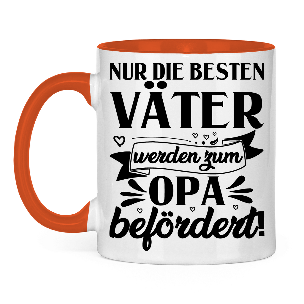 Nur die besten Väter werden zum Opa befördert! - Tasse zweifarbig Orange