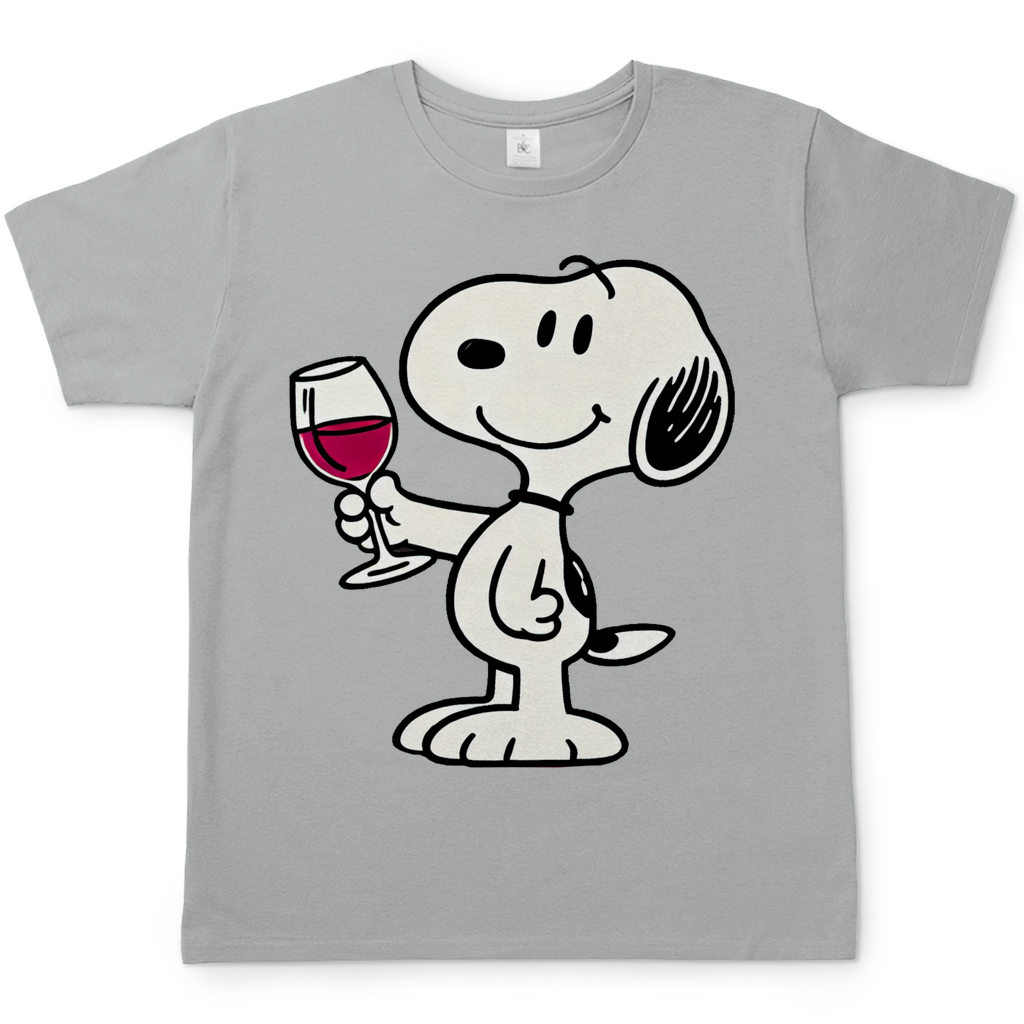 Snoopy mit Wein - Die Peanuts - Herren Shirt Pacific Grey