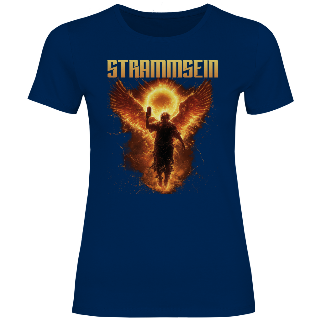 Strammsein Du Ich Wir Bier - Damenshirt Navy