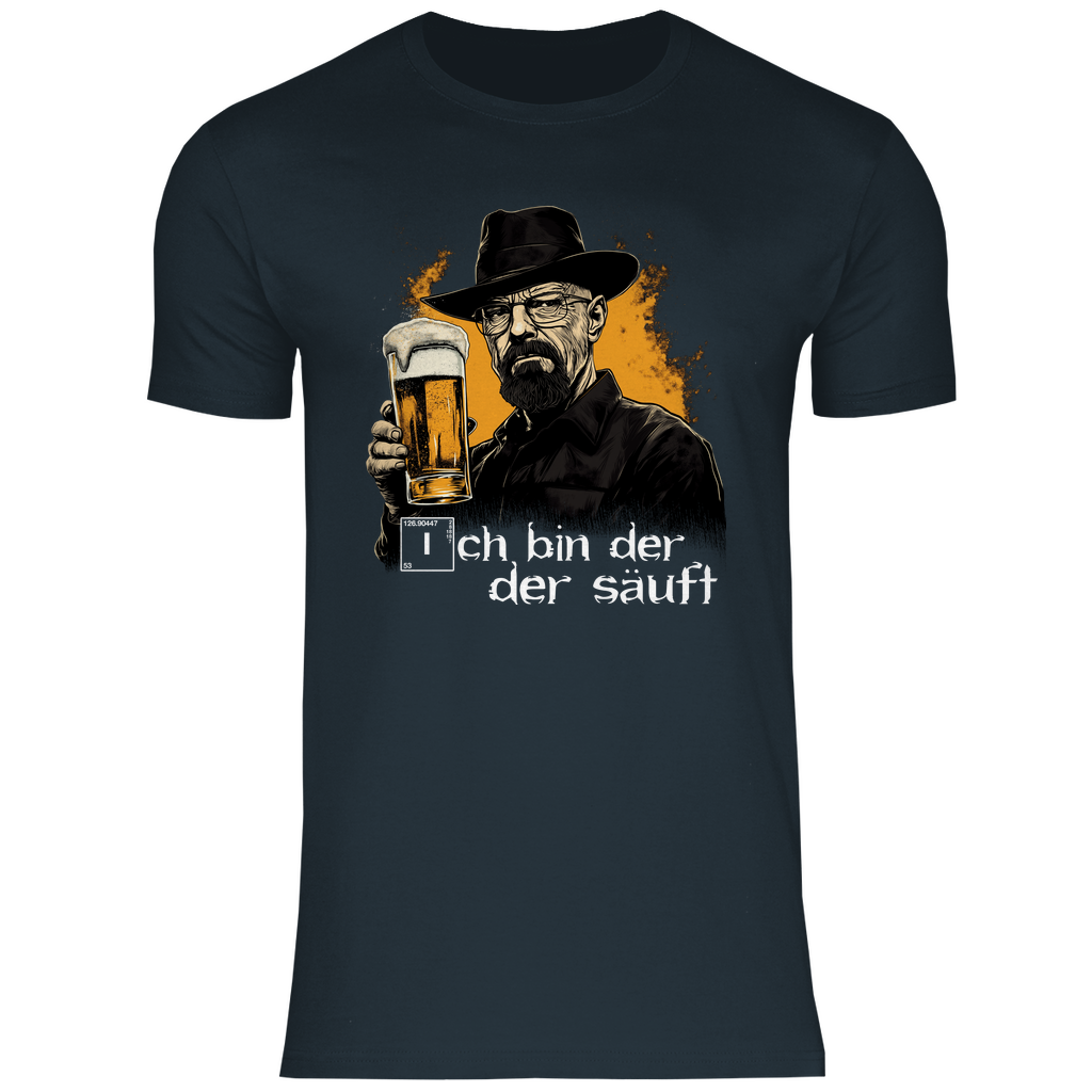 Ich bin der der säuft - Herren Shirt Dark Grey Solid
