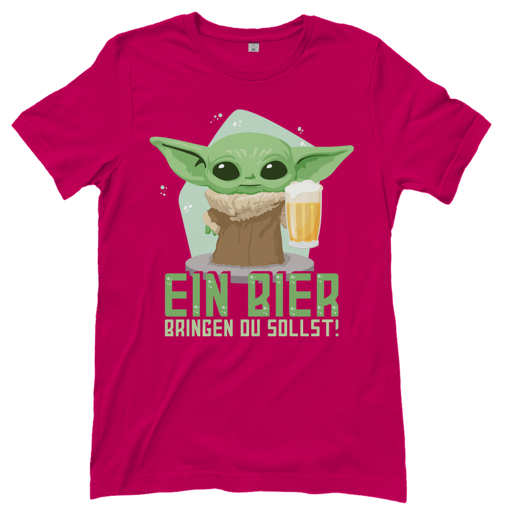 Ein Bier bringen du sollst Baby Yoda Grogu - Damenshirt