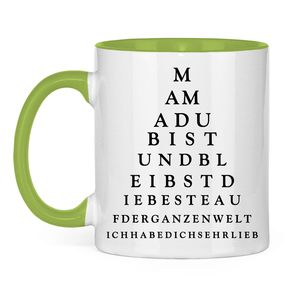 Mama du bist und bleibst die beste - Tasse zweifarbig Light Green
