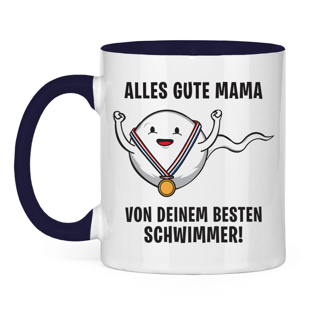 Alles gute Mama von deinem besten Schwimmer! - Tasse zweifarbig Navy