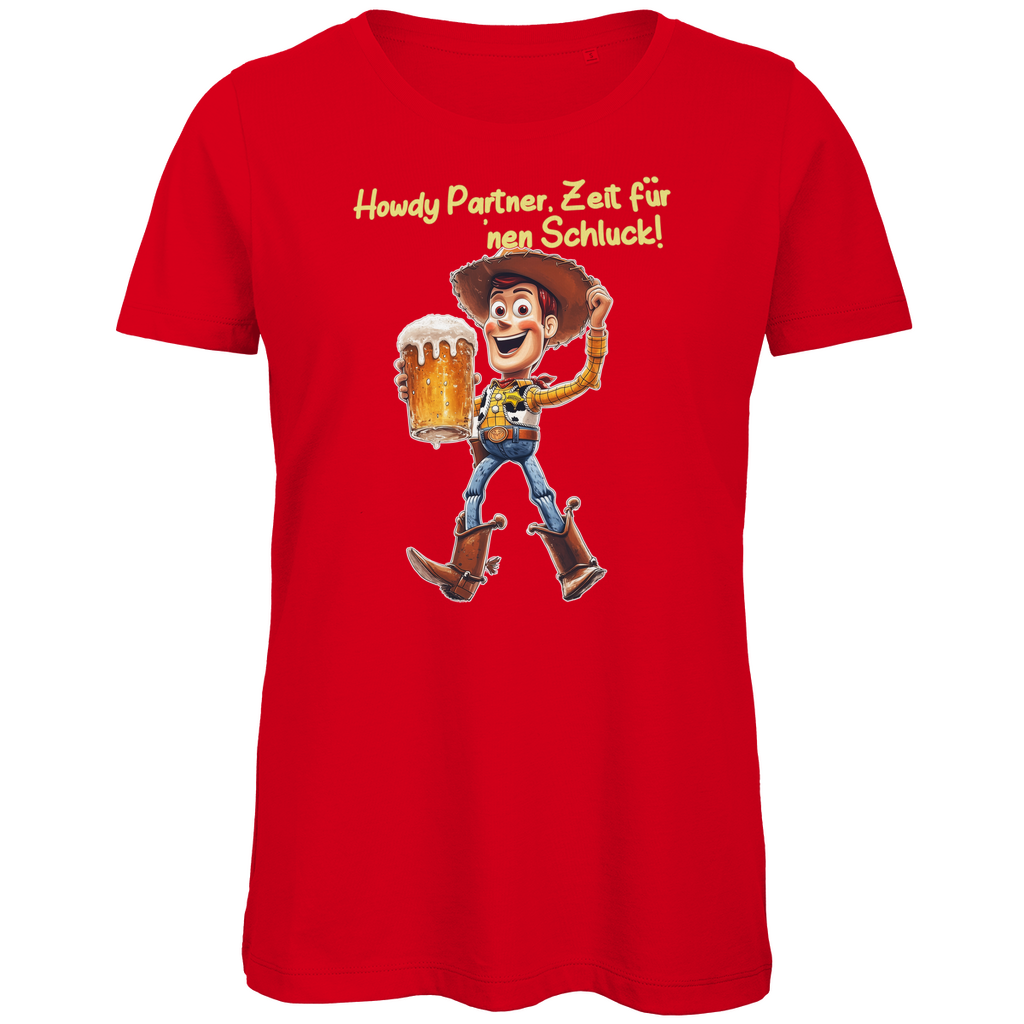 Howdy Partner Zeit für nen Schluck - Woody Toy Story - Damen Premium Bio T-Shirt Red