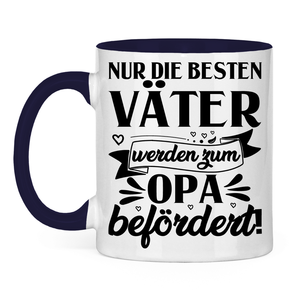 Nur die besten Väter werden zum Opa befördert! - Tasse zweifarbig Navy