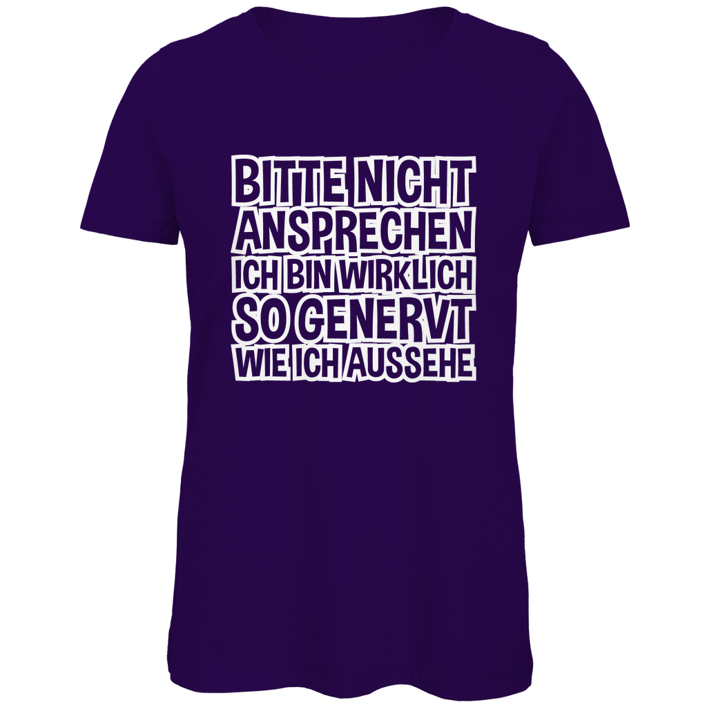 Bitte nicht ansprechen ich bin genervt - Damen Premium Bio T-Shirt Urban Purple