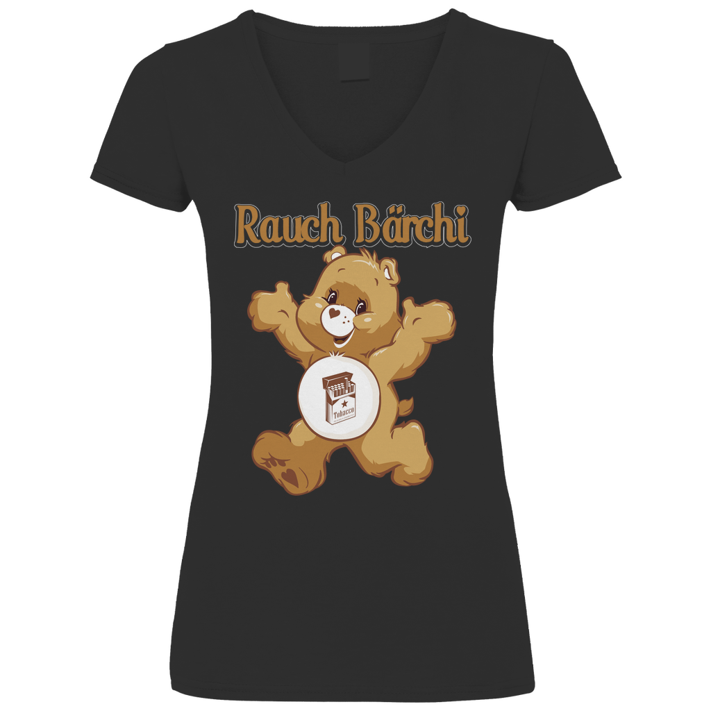 Rauch Bärchi - Glücksbärchi - V-Neck Damenshirt Black