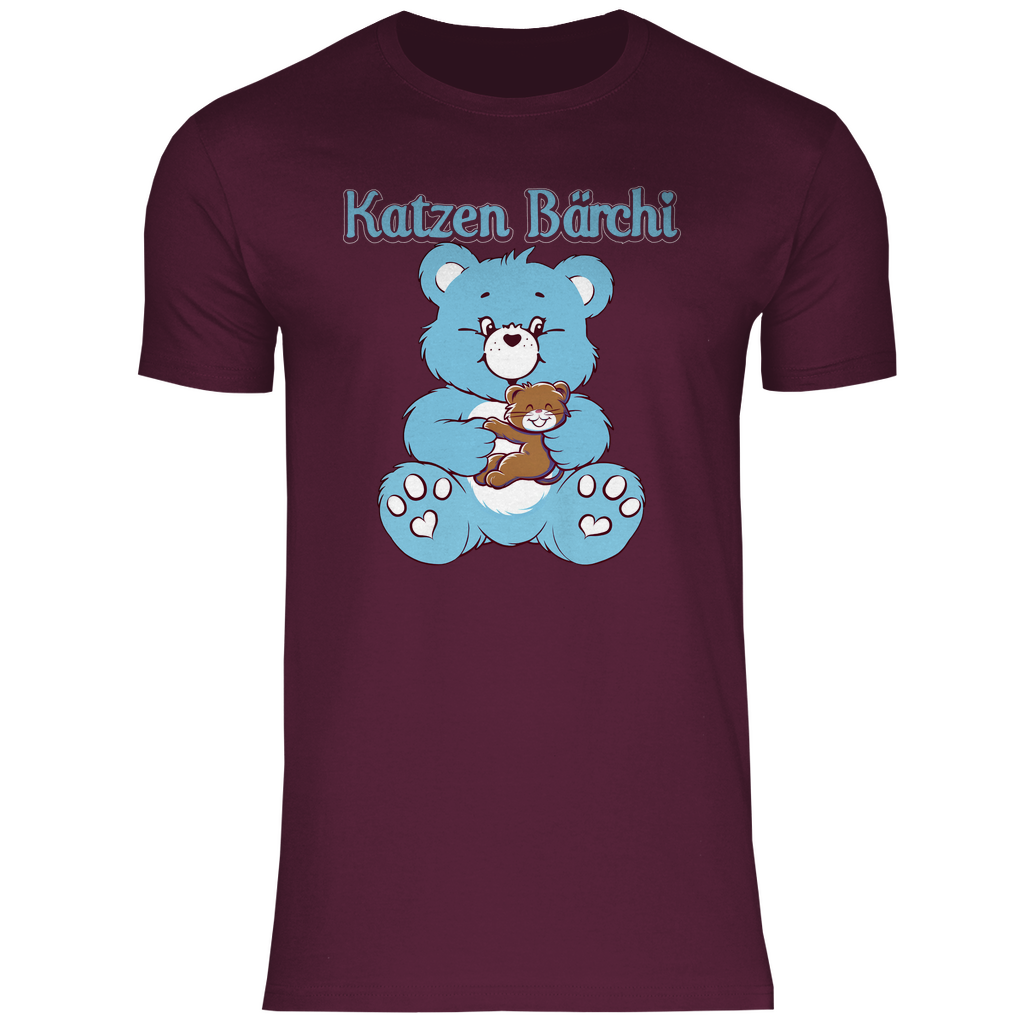 Katzen Bärchi - Glücksbärchi - Herren Shirt Burgundy