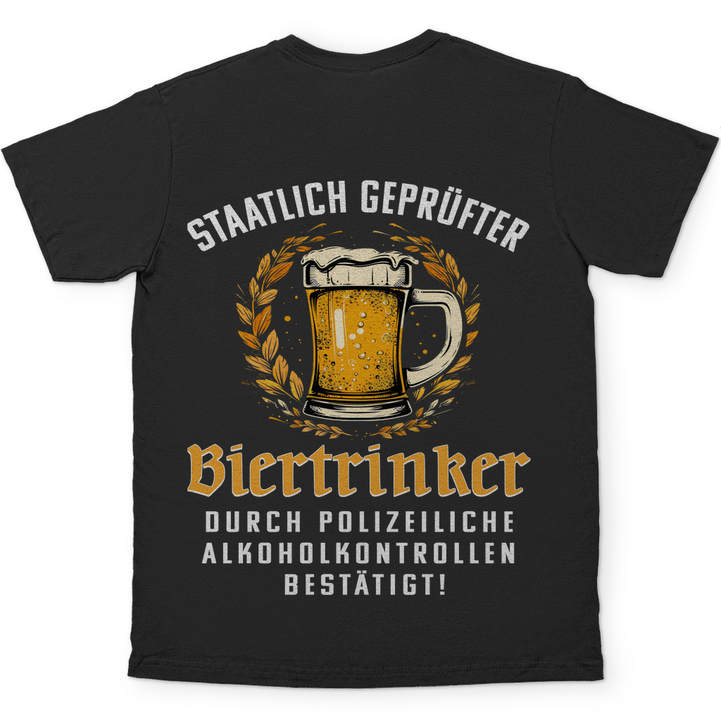 Staatlich geprüfter Biertrinker - Herren Shirt Black