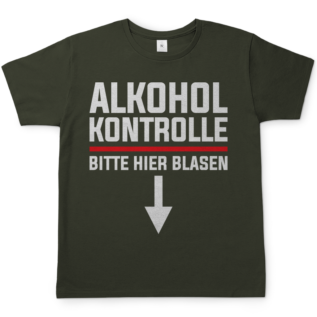 Alkohol Kontrolle bitte hier Blasen - Herren Shirt