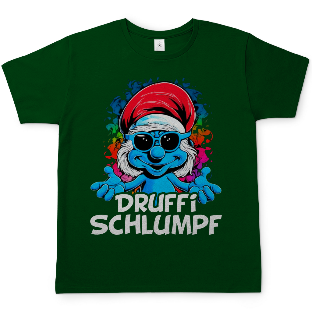 Druffi Schlumpf Grafik - Herren Shirt Bottle Green