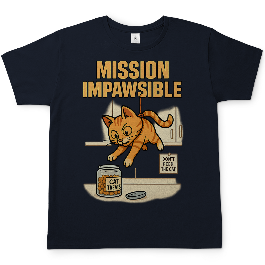 Mission Impawsible Katze - Herren T-Shirt Navy