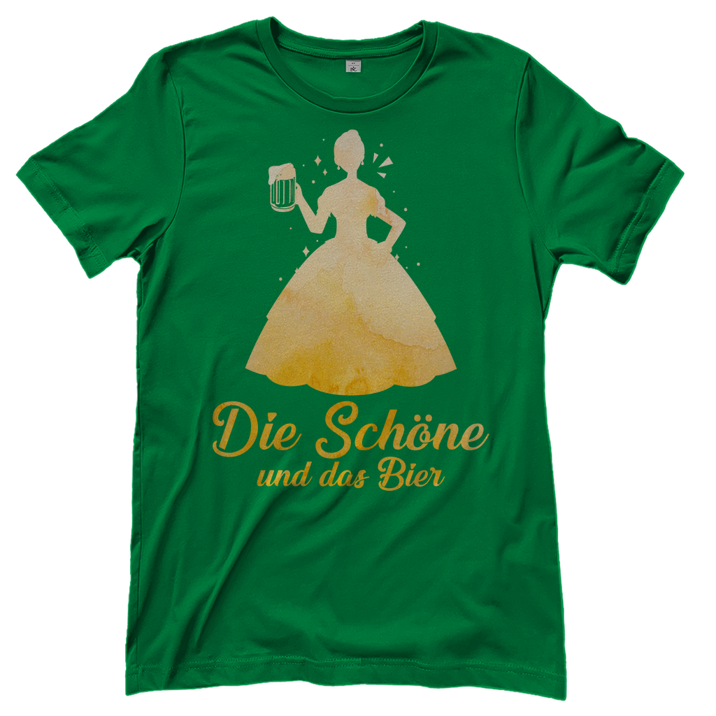 Die schöne und das Bier - Prinzessin Aquarell - Damenshirt Kelly Green