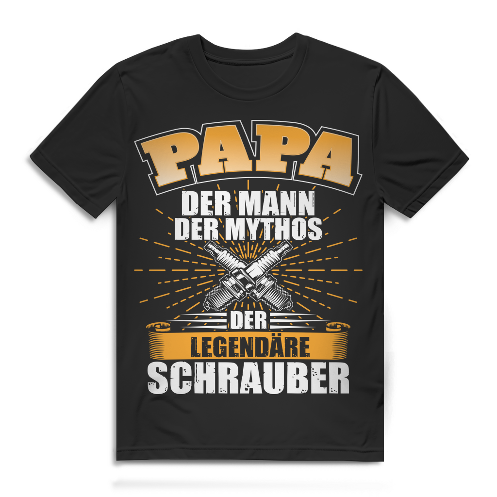 Herren T-Shirt Papa Schrauber – Geschenk für Autoschrauber & Väter Black