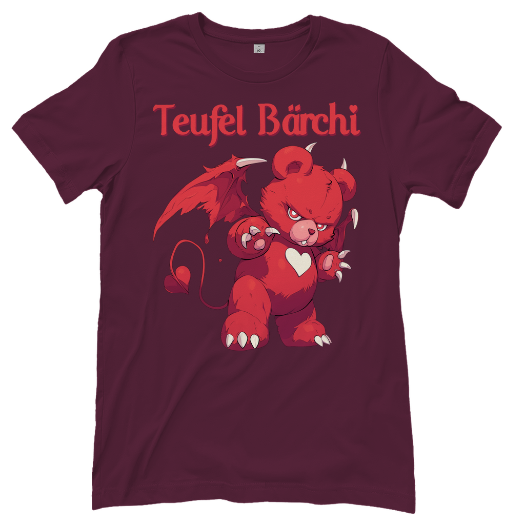 Teufel Bärchi - Glücksbärchi - Damenshirt Burgundy