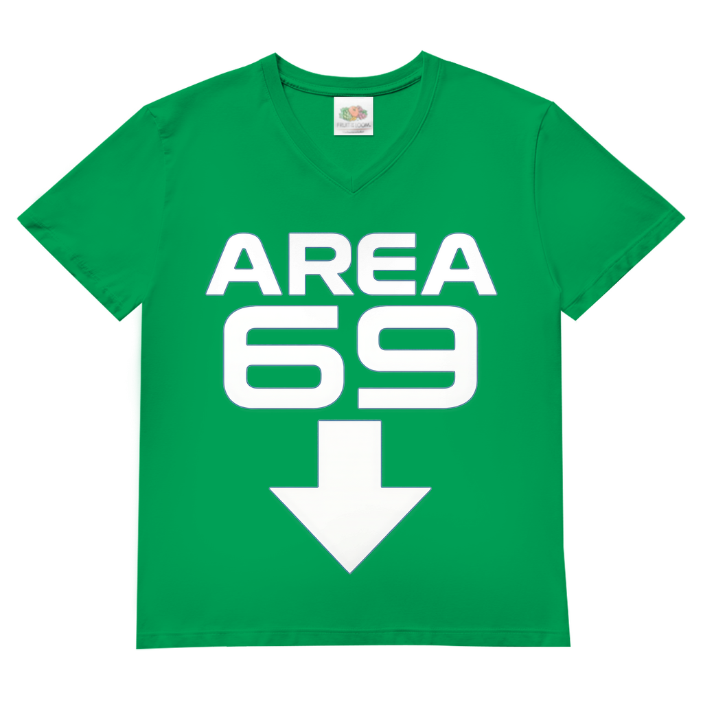 Herren V-Neck T-Shirt Area 69 Kelly Green